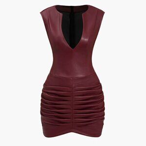 Elegant Burgundy Sleeveless Dress